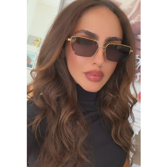 NEW Bottega Veneta BV1107S Gold Cat Eye Sunglasses